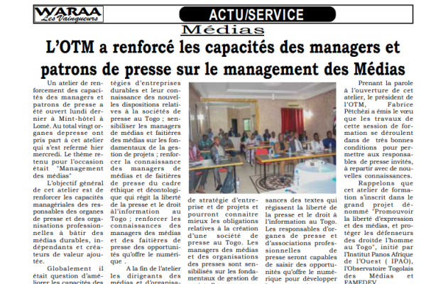 Les patrons de presse se renforcent en management