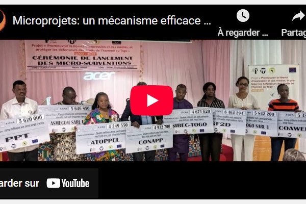 Microprojets : un mécanisme efficace d'engagement des acteurs pour la promotion de la liberté d'expression au Togo (Film) 
